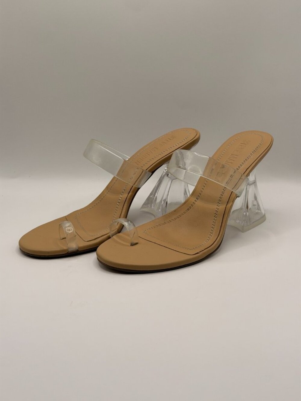 Steve Madden Women's Renie Clear Strap High Heel Sandal Sz 9.5 M